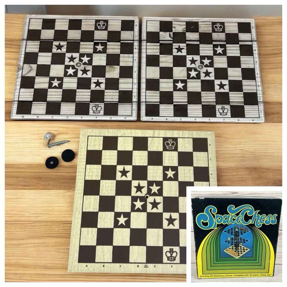 VTG Space Chess 1970 4th Dimension Game Boards & Box ONLY - 3 Layers - FOR PARTS